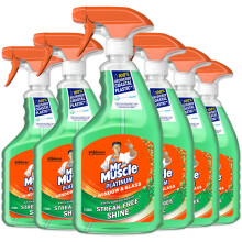 Mr Muscle Platinum Window & Glass Cleaner Spray, Pack of 6 (6 x 750ml)