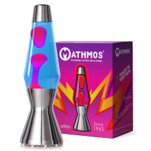 MATHMOS Astro Lava Lamp in Silver | UK Inventors of The 1963 Design Classic | Blue & Pink Lava Lamps Handmade in Britain to The Highest Safety Standa