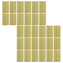 Pack of 30 Round Golden Design Adhesive Sticker Waterproof-qu