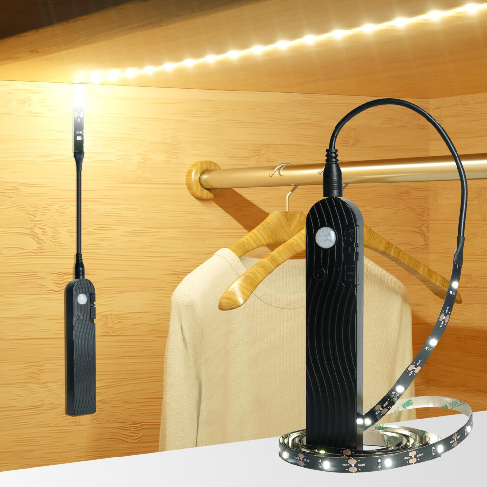 Sensky Rechargeable Motion Sensor Light, Battery Powered Led Strip Lights,Dimmable Under Cabinet Lighting With Pir Motion Sensor For Wardrobe, Cupboa 76240430