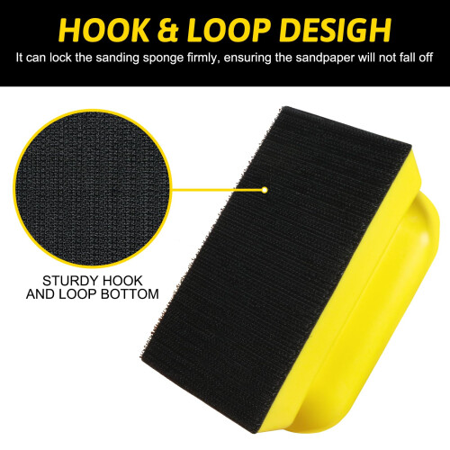 Pukamam Hook and Loop Hand Sanding Block - 10cm x 7cm Reusable Sanding Sponge Ho 1