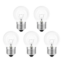 SCNNC G45 E27 Oven Bulb 230V, 5 Pack, 40W, Warm White 2700K, Dimmable, 300C Heat Resistant, Incandescent, Globe Shape