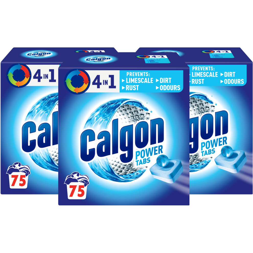 Calgon 4In1 Water Softener Tablets Xl 3X75 Pack Removes Odours Limescale Re