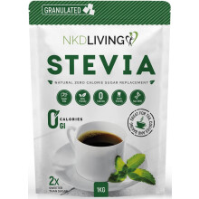 NKD Living Stevia Sweetener Granules 1kg – Natural Plant-Based Sweetener – Zero Calorie, Non-GMO, Keto & Vegan Friendly