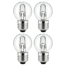 Lampwise 4X 28W (40W) Halogen Clear Golf Ball Bulb - E27 Base, Warm White, Dimmable