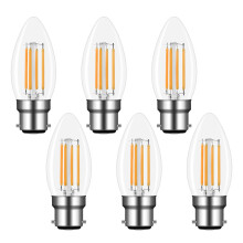 Akynite Bayonet LED Candle Bulbs 4W Warm White 2700K, 400LM, Equivalent 40W Halogen, AC 220V, C35 Bayonet Cap Candle Light Bulb for Chandelier, not d