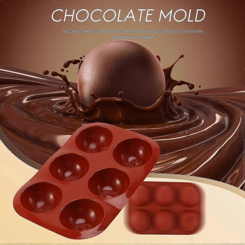 Silicone Mold Chocolate Mold with 6 Hemispherical Holes 4 Pcs Baking Mold 2