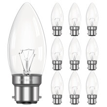 Morotty B22 Candle Bulbs Dimmable Warm White 2700K, 600LM, AC 230V, B22 BC C35 Candle Bulbs Large Bayonet Cap, Light Bulb for Chandelier, Wall Lamp,