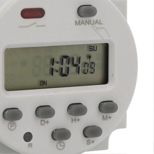 Small Type 7 Days Programmable Digital Displayed Timer Switch 1S~168h 5VA(5V DC) 2