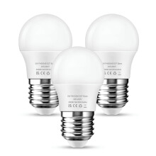 EvaStary E27 Screw Bulb 40W, 3Pack LED E27 Edison Screw Light Bulb 5W 500LM, G45 P45 Golf Ball Mini Globe Bulb, Energy Saving, Non-Dimmable