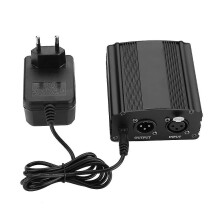 Mini 1-Channel 48V Phantom Power Supply with Power Adapter for Condenser Microphone