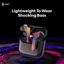 SABBAT Wireless Earbuds BT5.3 Earphone Lightweight and Ergonomic Design Semi-In-Ear Stereo Noise Cancelling Long Endurance Suitable for All Ear Types