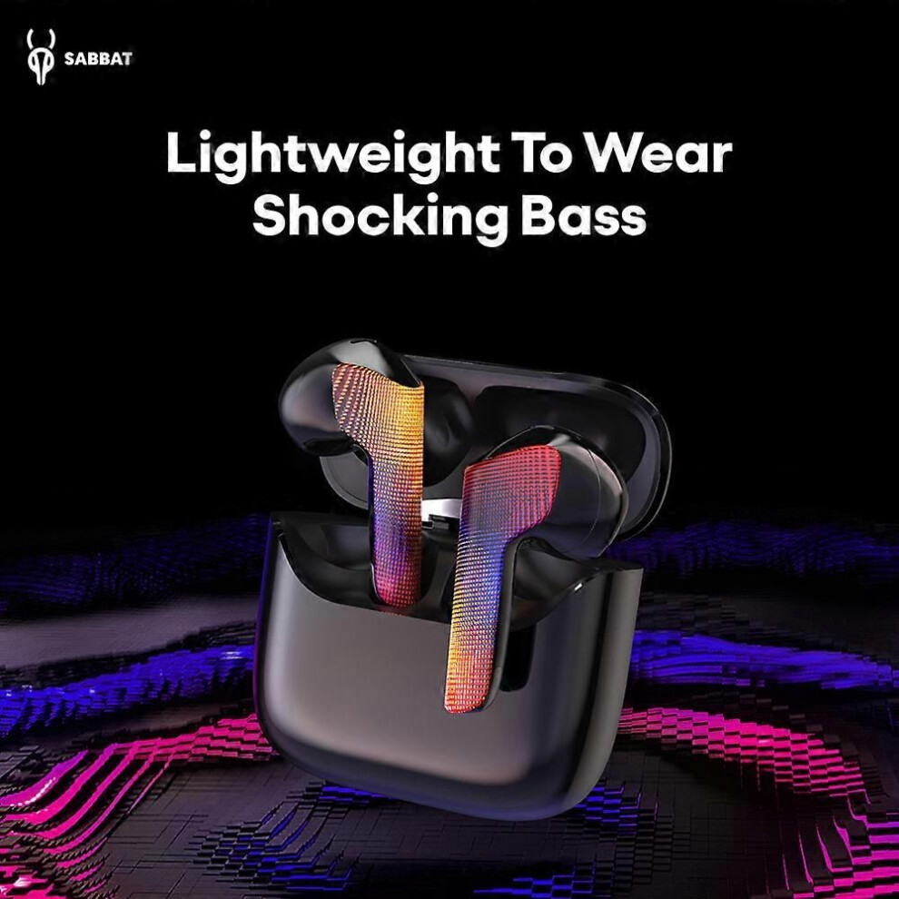 Sabbat Wireless Earbuds Bt5.3 Earphone Lightweight And Ergonomic Design Semi-In-Ear Stereo Noise Cancelling Long Endurance Suitable For All Ear Types 9152359532457