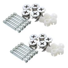 Möbelbeslag med plugg och förmonterad mutter (10-pack)