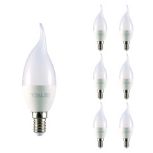 TEKLED C37 LED Bulbs | Flame Tip Candle E14 Small Edison Screw | Energy Saving 6W Light Bulb 50W Incandescent Bulb Equivalent | 2700K 470 LM NONDIMM