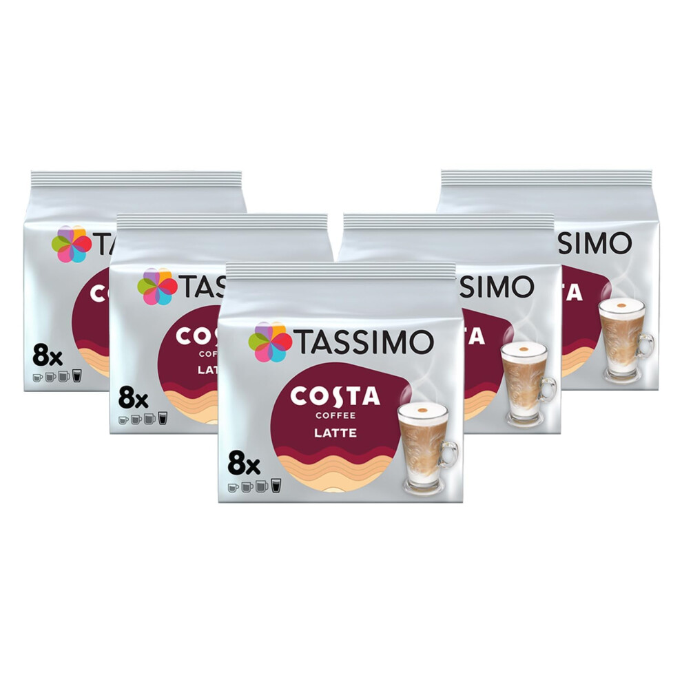 Tassimo Costa Latte Coffee Pods X8 Pack Of 5 Total 40 Drinks