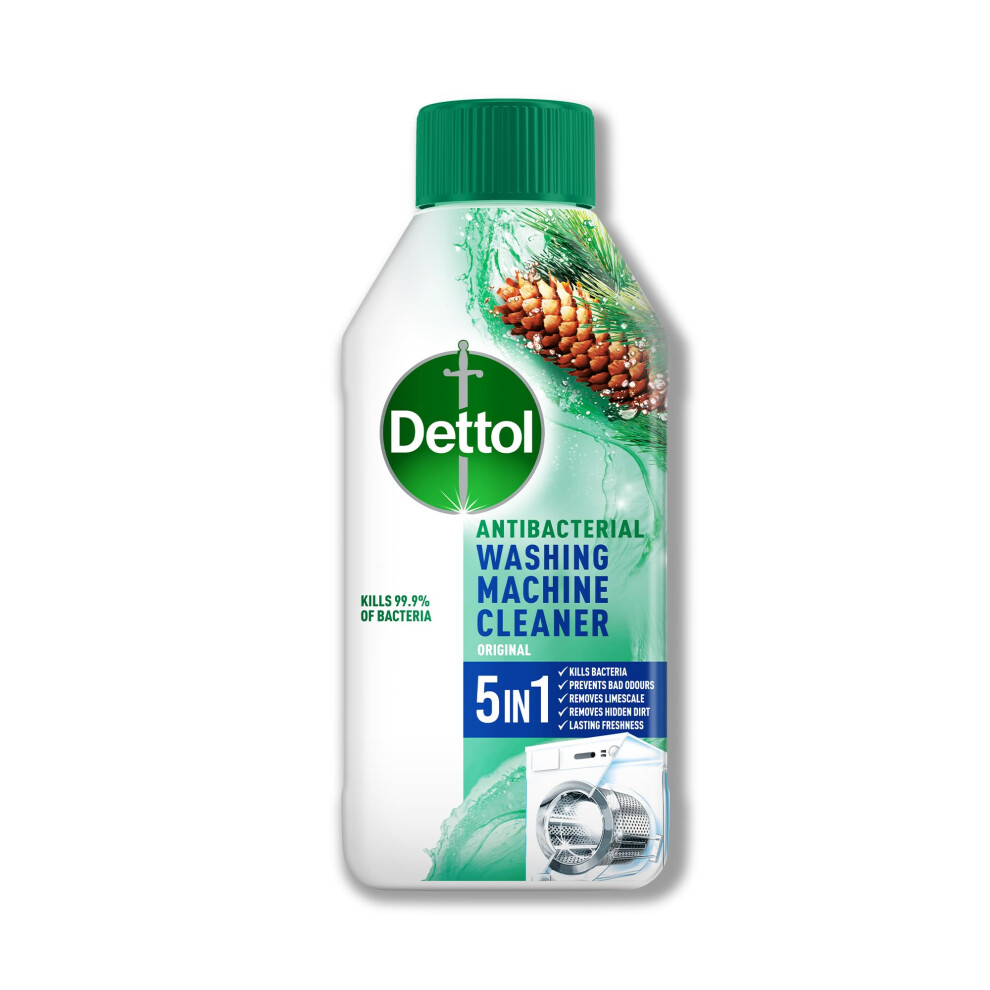 Dettol Washing Machine Cleaner Pine Scented 250Ml Antibacterial Removes Bac