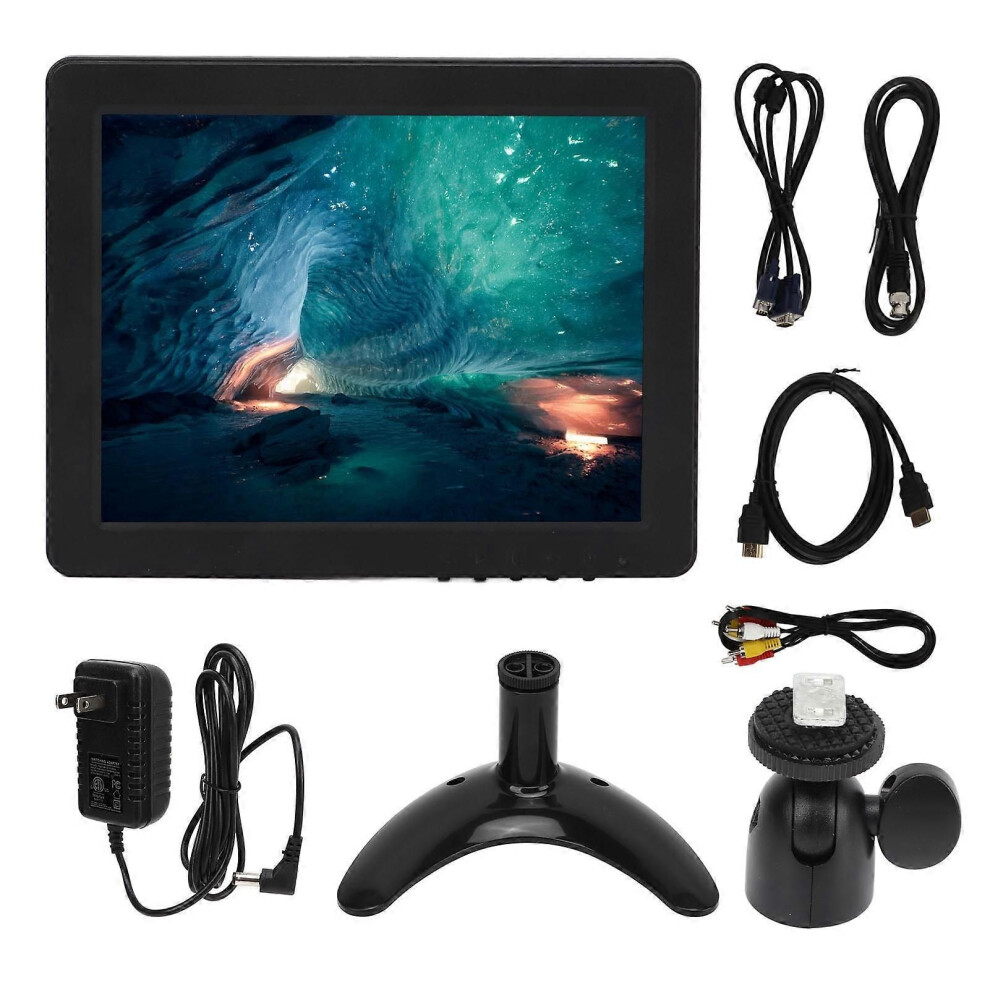 8 Inch Tft Led Monitor Portable Hd Color Screen Display With Vga Av Bnc Usb Dc Hd Multimedia Interface 100Â240V Czâ8008 Us Plug 9152359535144