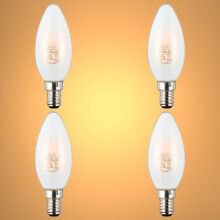 TEKLED C35 Candle DIMMABLE Filament LED Bulbs | E14 Small Edison Screw | B11 Energy Saving 4W Light White Glass Bulb 40W Incandescent Bulb Equivalen