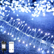 Neonawall Fairy Lights Plug in 200 LED 3m Firecrackers String Cluster Light Waterproof with 8 Modes for Christmas Tree Garden Curtain Gazebo Decorati