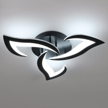 SENQIU Modern LED Ceiling Light, 36W 3 Heads Petals LED Ceiling Lights, Cool White 6500K, Flower-Shaped Chandelier Lighting Fixture for Living Room B