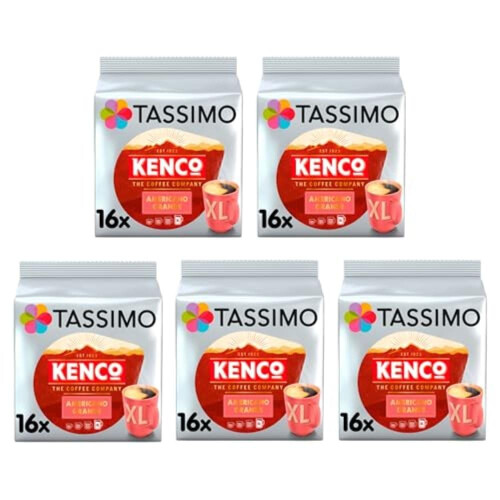 Tassimo Kenco Americano Grande XL Coffee Pods x16 Pack of 5 Total 80 Drinks