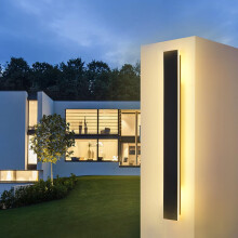 LED Wall Light Outdoor/Indoor Long Wall Lamp Anthracite, IP67 Waterproof Exterior Wall Lights Aluminum Alloy Black Outdoor Light for Terrace Wall Lam