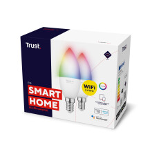 Trust WiFi E14 Smart Bulb, Colour Changing Candle, Works with Alexa and Google Home, No Hub Required, Small Screw Smart Light Bulb, White & Colour [A