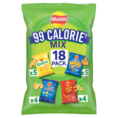 Walkers Walkers 99 Calorie Mix Multipack Snacks Crisps 18 Pack
