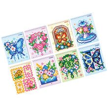 Vorgemusterter Aufkleberblock mit-Blumen und Schmetterlinge