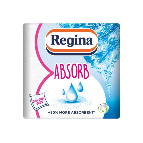 Regina Regina Absorb Kitchen Towels – 2 Rolls Per Pack Super Absorbent 2ply Kitche