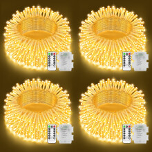 4 Pack Battery Fairy Lights Total 40M 400 LED Warm White String Lights Outdoor Christmas Lights Waterproof with Remote Timer 8 Modes for Indoor Outsi