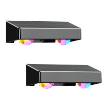 Kerry Solar Lights Wall Outdoor, IP65 Outside Fence Lighting, Garden Solar Powered Waterproof with 11 Color Modes, External Fence Downlights for Pati