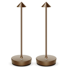 SLSMD 2 Pack Cordless Table Lamp Battery Operated Desk Lights 6000mAh Rechargeable Aluminum Metal Light 3 Color & Stepless Dimming Lamps Portable LED