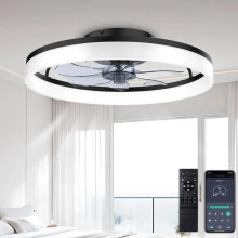 DWDVBL 50CM Modern Ceiling Fans with Lights Reversible Fans with Remote Smart Lighting Timing 6 Speeds Low Profile Ceiling Fan with Light Dimmable LE