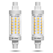 Bonlux R7s LED Bulb 78mm 8W Warm White 3000K Dimmable, 80W R7s J78 Linear Halogen Bulb Replacement, 230V 78mm R7s J Type Double Ended Base for Floodl