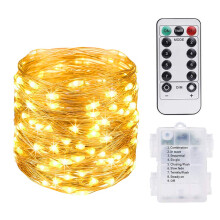 Vicloon LED Fairy Lights, 10 M 100 LED Warm White String Light with Remote and Timer, Cooper String Lights for Gardens, Homes, Wedding, Festival, Chr