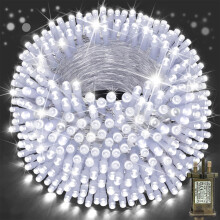 SAUSHENG 1500 LED Christmas Tree Lights,180M Indoor Fairy Lights Plug in Cold White Outdoor String Light Waterproof with 8 Modes Timer for Outside Wi