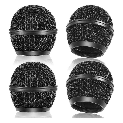 4PCS Mic Grille Replacement for Wireless Mic&Wired Mics, Black
