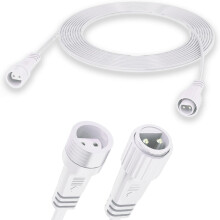 Joysing Christmas Lights Extension Cable 2 Pin 6m Fairy Lights Extension Cable White, IP65 Waterproof Extension Lead for Icicle Net Curtain G40 Strin