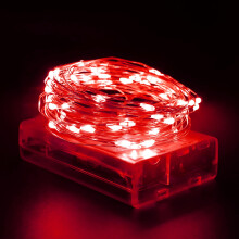 OWill Red Fairy Lights,100 LEDs Christmas Lights Battery Operated,10m Battery Fairy Lights Copper Wire String Lights for Indoor/Outdoor,Party,Decorat