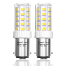 Lamptobe Sewing Machine Light Bulb 4W B15 Small Bayonet Light Bulb Cool White 6000K, 40W Equivalent, AC 220-240V, Ba15d Double LED Bulbs for Sewing M