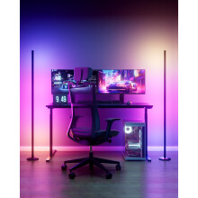 rhinowisdom 2 Pack LED Floor Lamp, 65" RGB Corner Floor Lamp with APP & Remote, Lamps for Living Room with 16 Million Colors, 300+ Preset Scenes, Mus