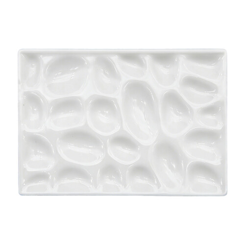 Multiple Compartment Ceramic Palette For Watercolor Acrylic