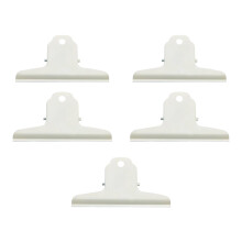5Pcs Multifunctional Document Clips Heavy Duty Steel-White 75MM