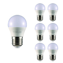 TEKLED G45 Golf Ball LED Bulbs | E27 Edison Screw | Energy Saving 5W Light Bulb 40W Incandescent Bulb Equivalent | 6500K 400LM NONDIMMABLE | 6-Pack