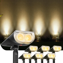 Linkind Solar Lights Outdoor Garden, IP67 Waterproof Outdoor Light Ground Stake & Wall Mount, Compact LED Solar Uplights for Gardens & Plants, Warm W