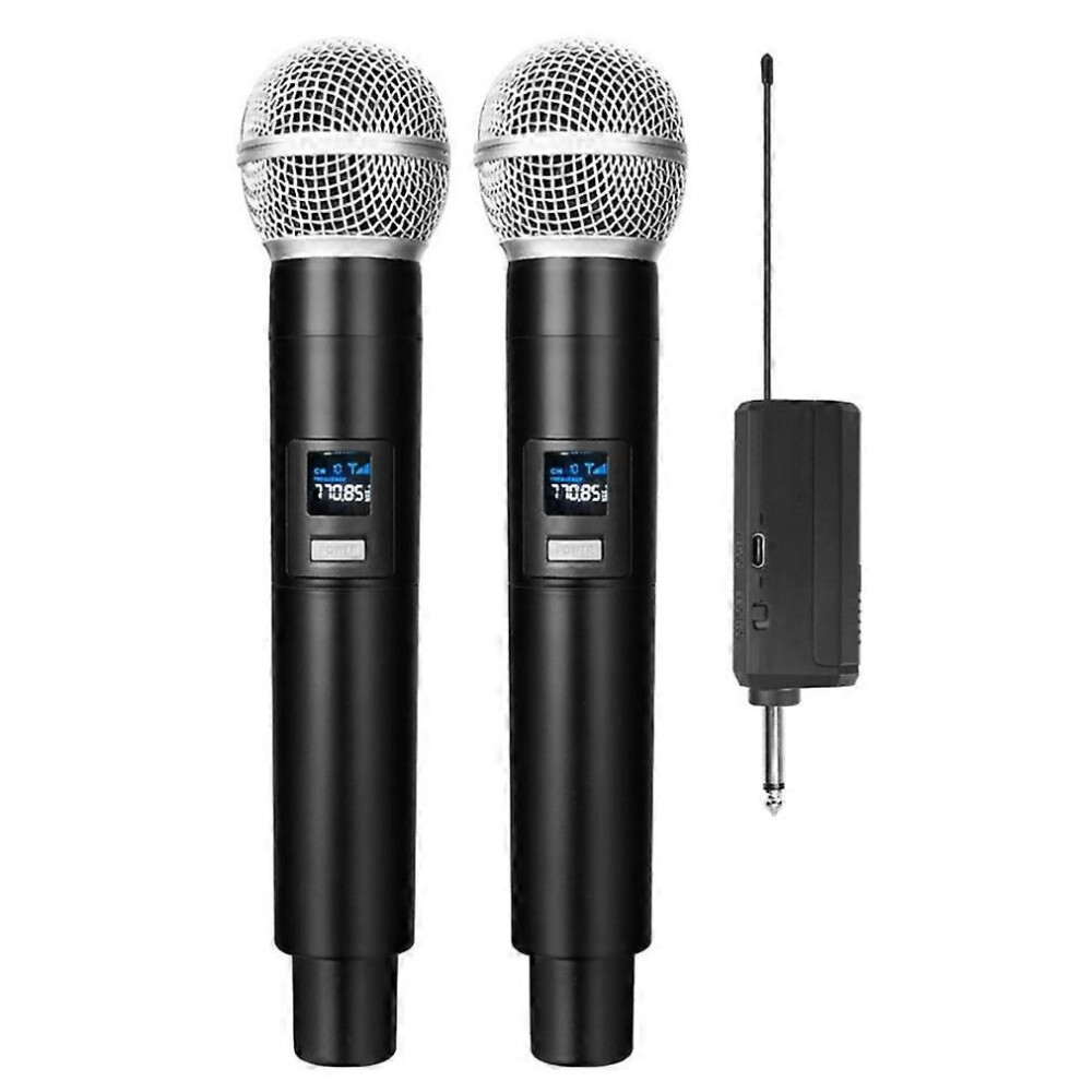 Wireless Dual Handheld Vhf Dynamic Microphone Karaoke Microphone With Receiver For Wedding Party Speech Church Club 9152359534789