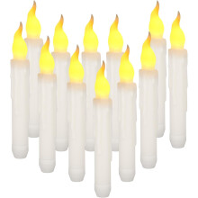 Yeahmart Pack of 6 LED Taper Candle Lights, Flameless Battery Operated Floating Candles for Christmas Wedding Churches Birthday Party Decorations, Wa