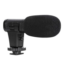 Video Microphone On-Camera Mini Condenser Record Interview Vlog Mic compatible for Phone DSLR Camera 3.5mm Microphone